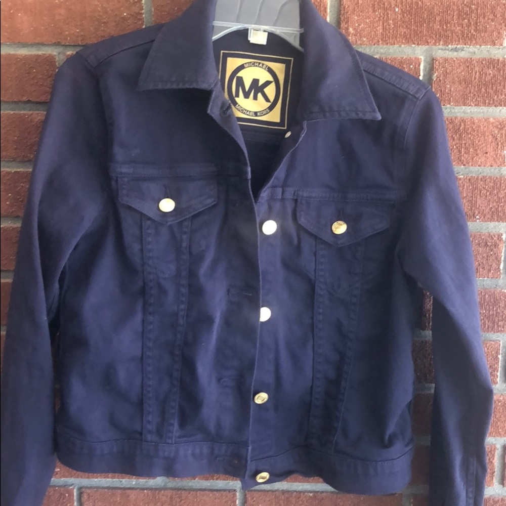Michael Kors Navy Blue Cropped Jacket-Size Small - Picture 1 of 16